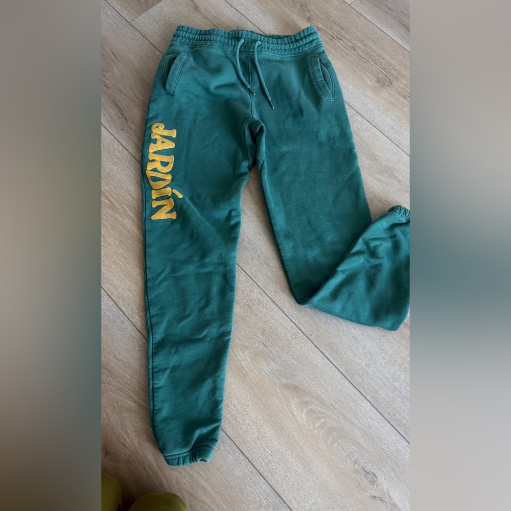 Green Joggers with Yellow Print